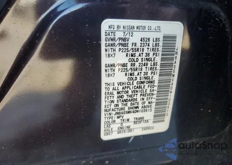 2013 Nissan Rogue S z USA, uszkodzony, nr VIN JN8AS5MV4DW103513